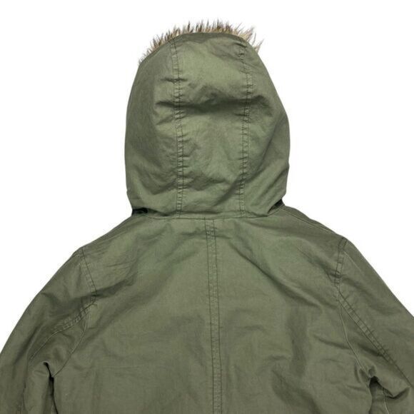 Miss London Jacket Womens S Green Utility Cinch Waist Lined Pockets Preppy Coat - Picture 6 of 16